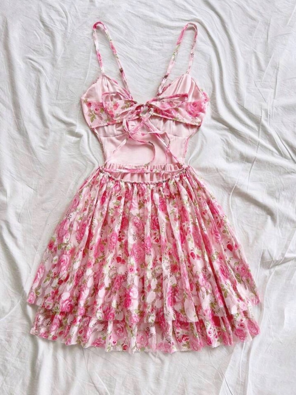Pink Floral Ruffled Sundress - Picture 2 of 7
